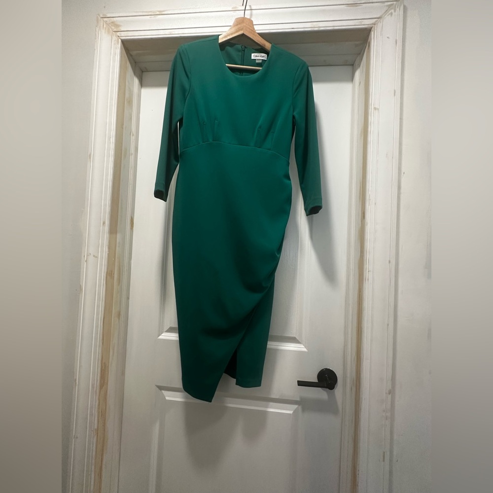 Calvin Klein Teal Long Sleeve Dress